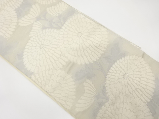 アンティーク　菊模様織り出し袋帯(材料)